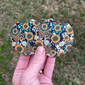 Cowhide Sunflower Coaster Set | Car Accessories